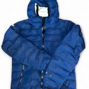 Jaked Men's Navy Blue Thermore 100 Down Puffer Jacket with Hood SZ L